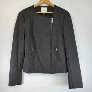 Catherine Malandrino runway style zip up blazer charcoal small